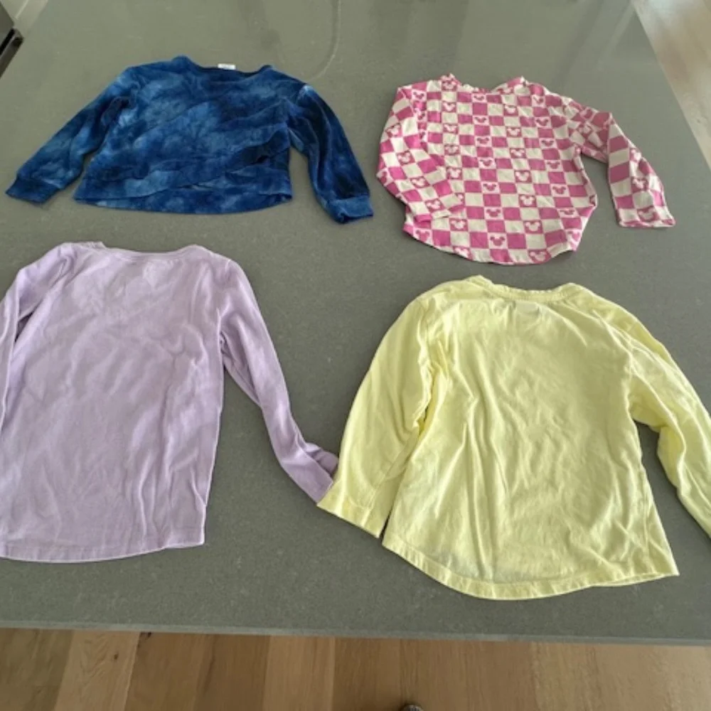 Set of 4 Toddler 4T 4Y Girl's Long Sleeve T-Shirts (3 Gap, 2 washed, never worn)